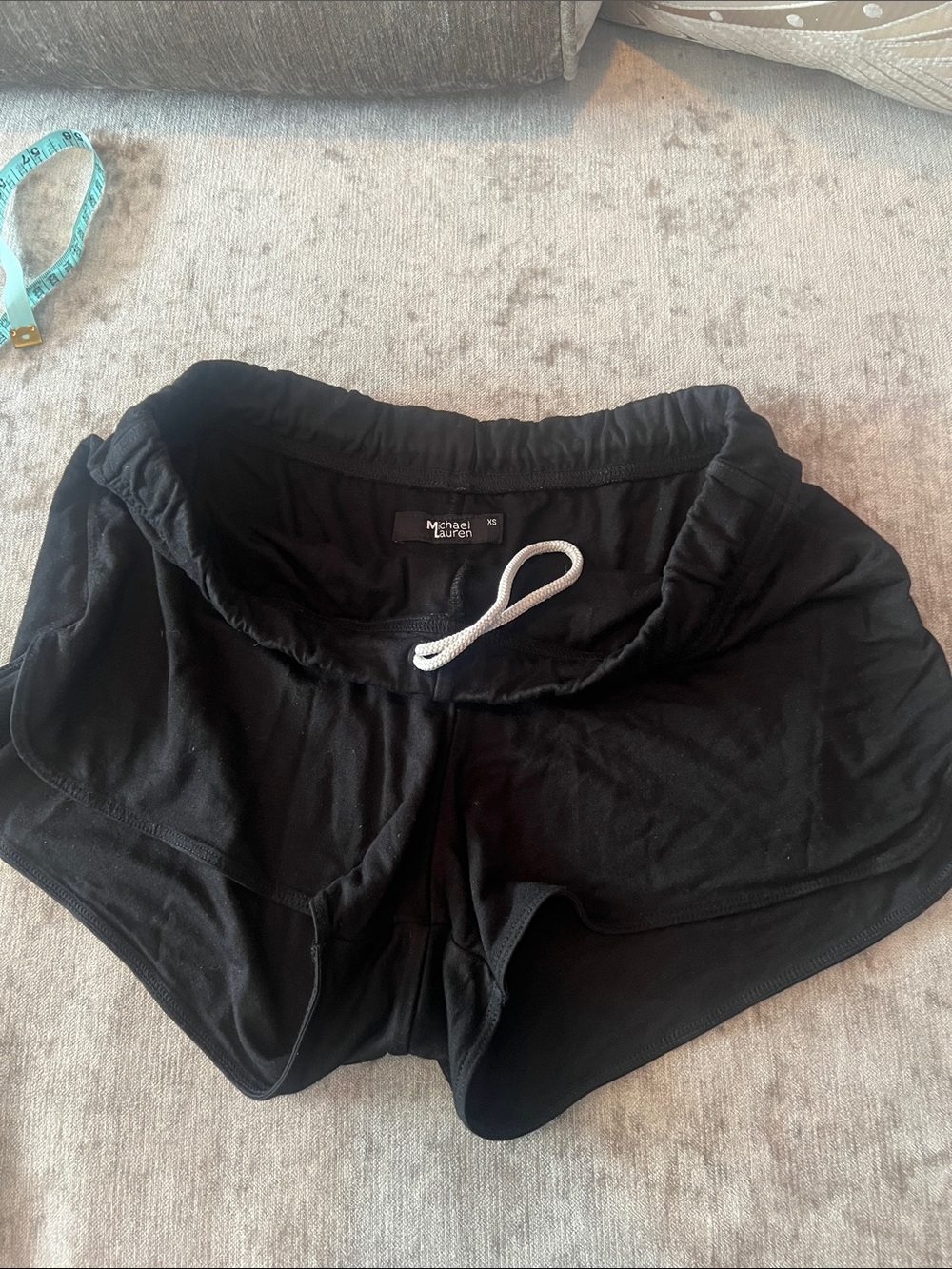 Michael Lauren Black Lounge Shorts with White Drawcord XS